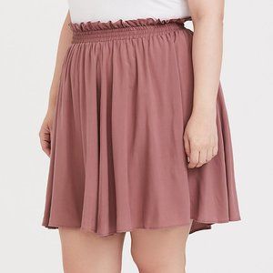 Torrid Pink Paperbag Skater Pull On Skirt Size 2